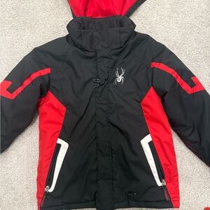 Spyder Kids Black and Red Puffer Jacket